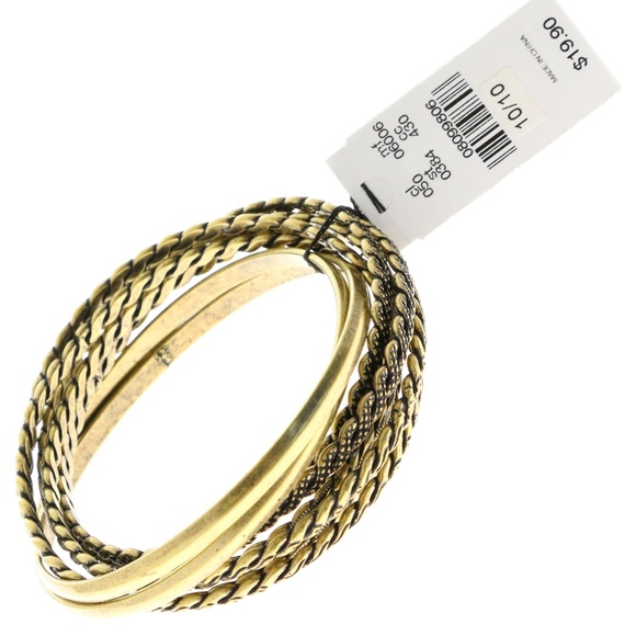 Express Bangle-Bracelet Gold-Tone/Black NWT - Picture 2 of 3